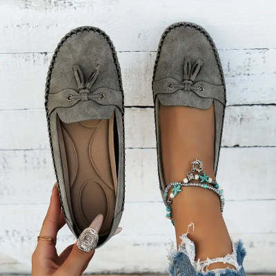 Mocassins pour femmes à bout rond, à la mode, antidérapants, souples et confortables