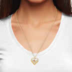 Charm We're Never Far Apart Herz Flügel Anhänger Goldfarben plattiert Roter Emaille Vögel Spatz Anhänger Halskette Damen Schmuck Kolye