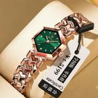 Damen Achteckige Quartz Uhr - Wasserdicht, Schlicht & Elegant