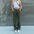 Women's Loose High-waist Straight-leg Casual Trousers