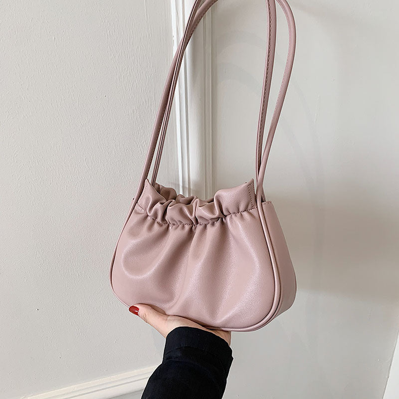 Sac Nuage Plissé à Une Épaule Simple et Tendance