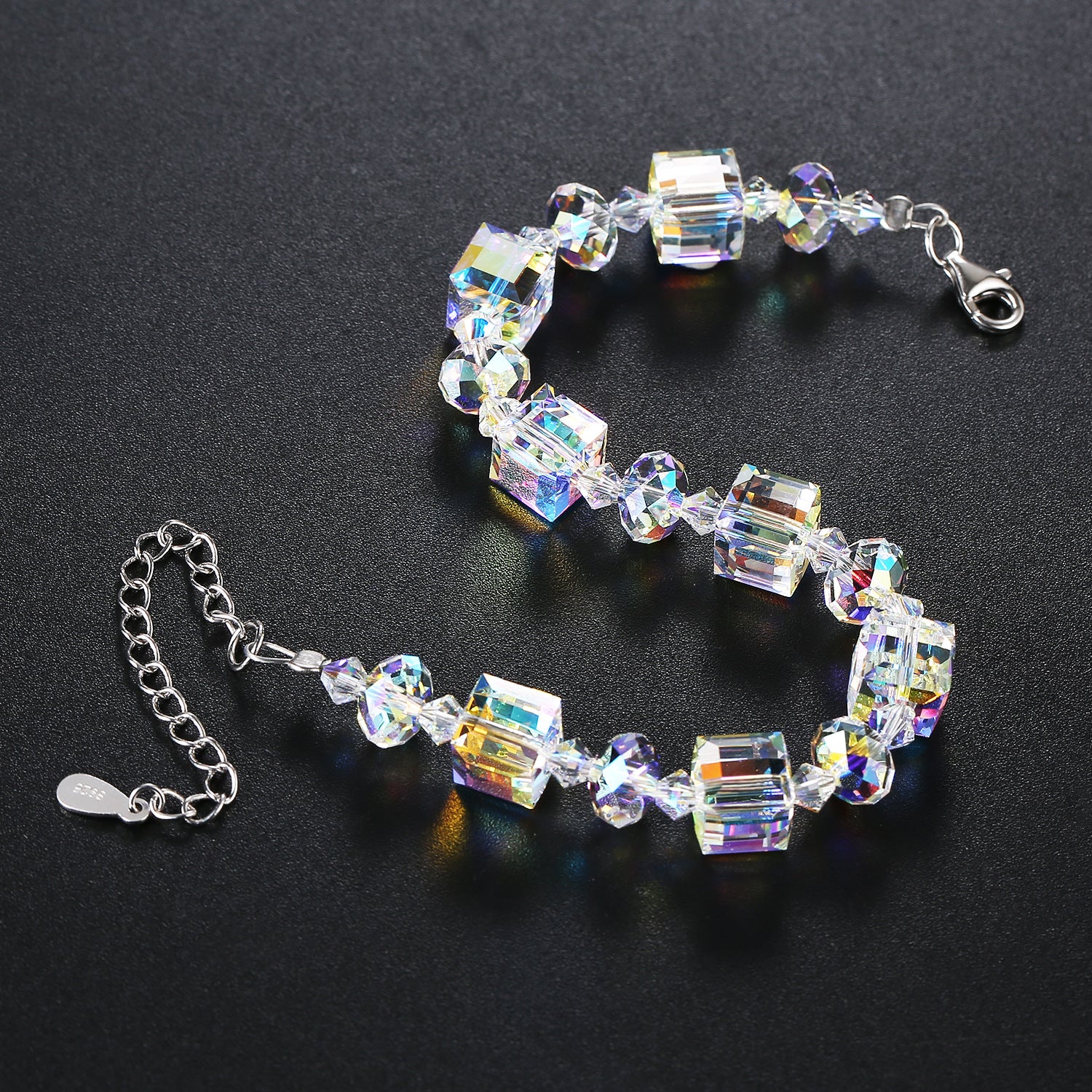 S925 Silver Austrian Beaded Crystal Bracelet