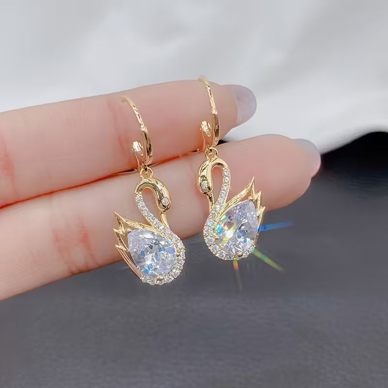 Boucles d'oreilles oiseau couronné de perles pour femmes - Bohème vintage