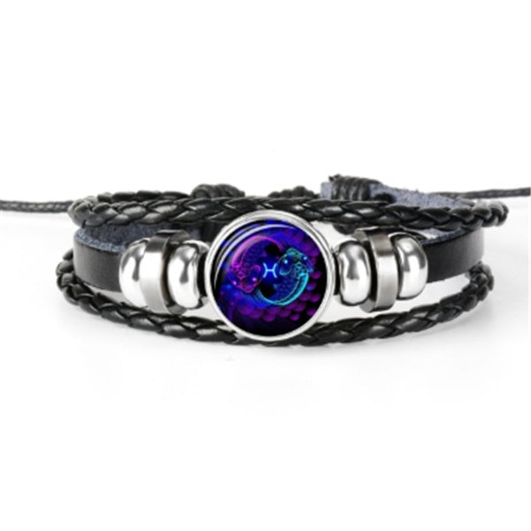 12 Sternzeichen Armband Leuchtendes geflochtenes Design Armband für Männer Frauen Kinder