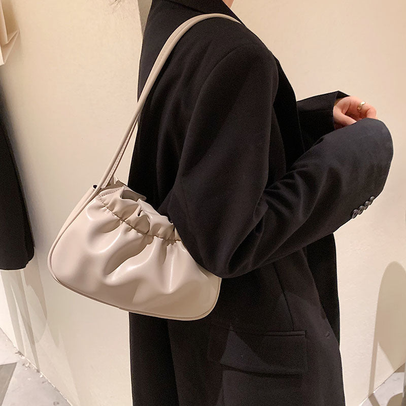 Sac Nuage Plissé à Une Épaule Simple et Tendance