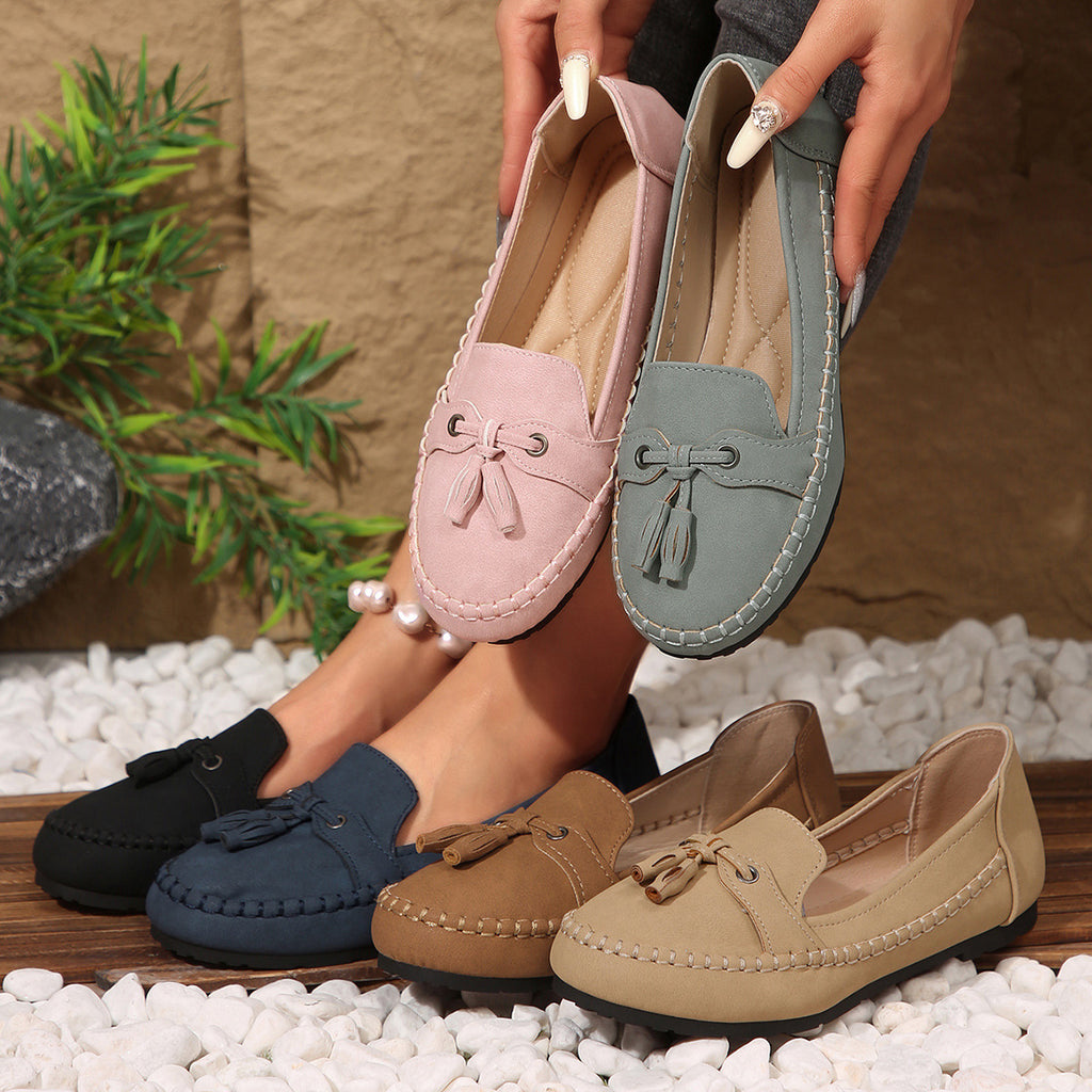 Mocassins pour femmes à bout rond, à la mode, antidérapants, souples et confortables