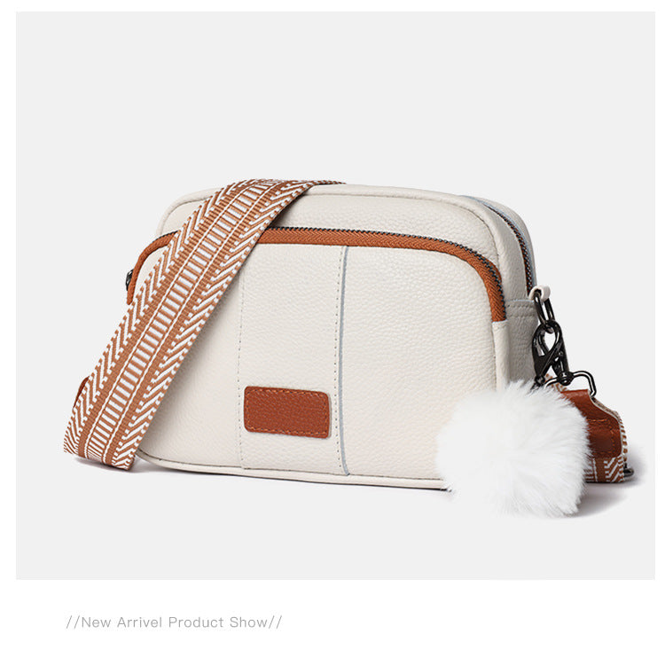 Sac à bandoulière polyvalent en cuir véritable pour femme, nouvelle tendance