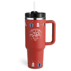 40 oz Becher mit Griff und Strohhalm, isoliert, auslaufsicher, Vakuum-Kaffeetasse aus Edelstahl mit Deckel, konischer Becher, Geschenke für Valentinsliebhaber, geeignet für Auto, Fitnessstudio, Büro, Reisen