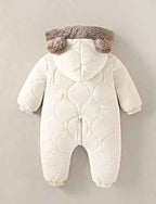 NEAWEALY Baby Winter Overall Mädchen Jungen Schneeanzüge Neugeborene Fleece Gefüttert Strampler Warmer Jumpsuit mit Kapuze