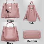 Damen Geldbörse und Handtasche 3-teiliges Taschenset Quasten Tragetasche Clutch Umhängetasche Henkeltasche