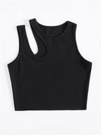Damen Mode Ausgehöhltes Bauchfreies Top