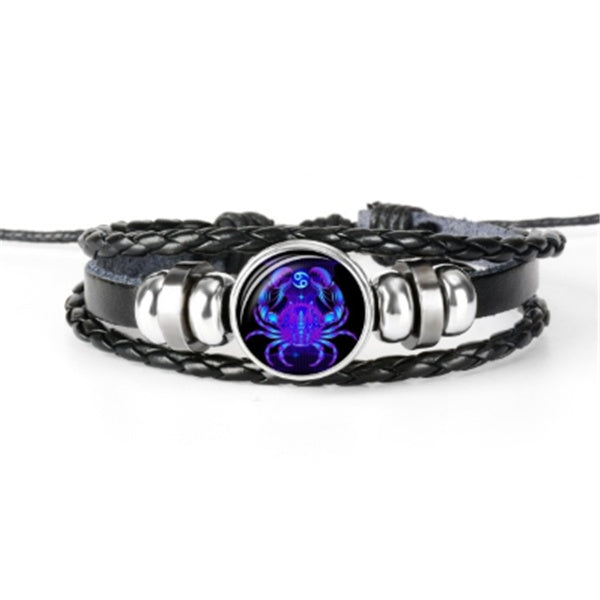 12 Sternzeichen Armband Leuchtendes geflochtenes Design Armband für Männer Frauen Kinder