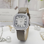 Retro Römische Ziffern Zifferblatt Lederarmband Uhr - Damen