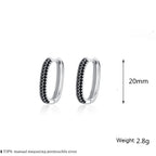 French-style Black Zircon Earrings