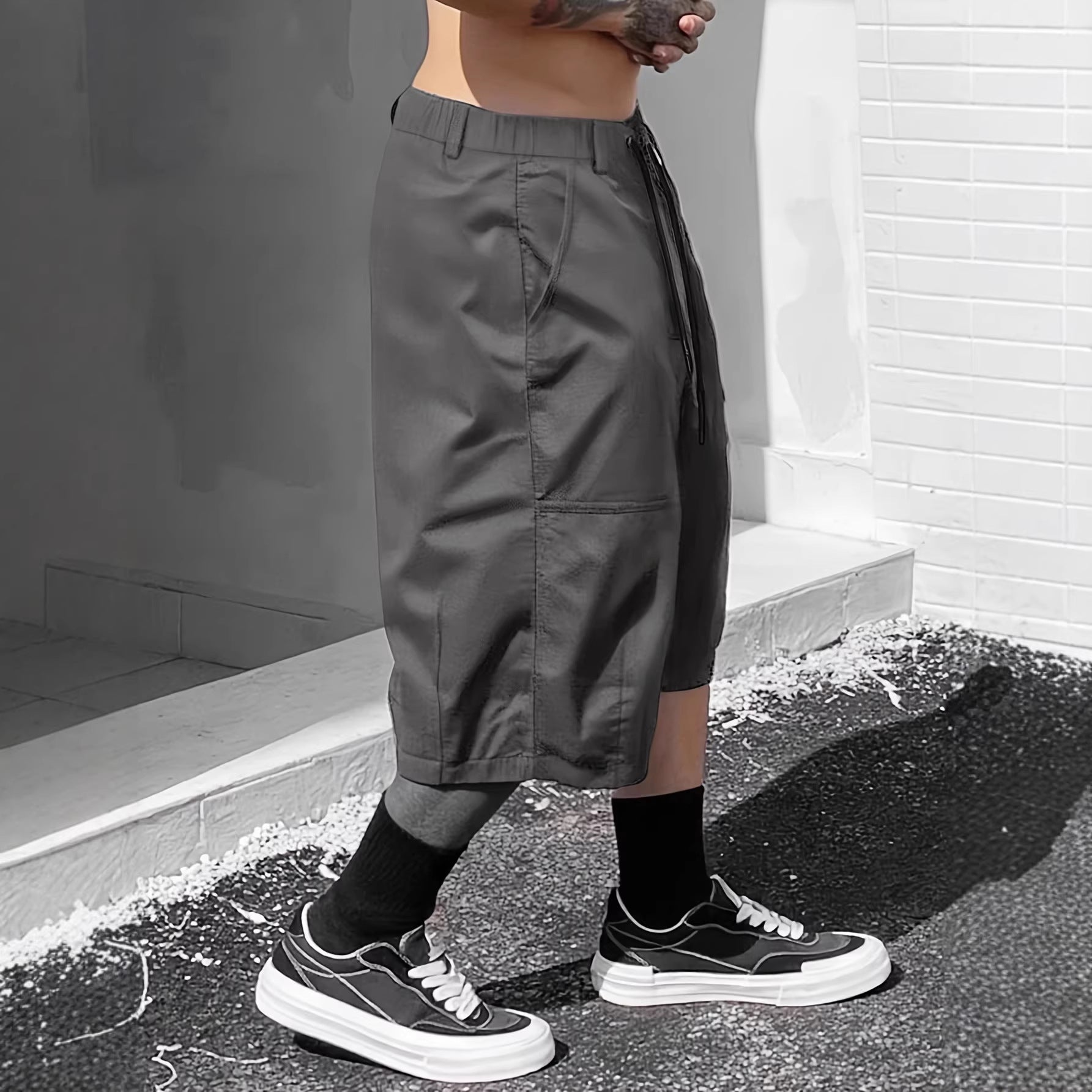 Übergröße Herren Lässige Trendige Arbeitskleidung Capri-Hose Anzughose