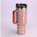 40 oz Becher mit Griff und Strohhalm, isoliert, auslaufsicher, Vakuum-Kaffeetasse aus Edelstahl mit Deckel, konischer Becher, Geschenke für Valentinsliebhaber, geeignet für Auto, Fitnessstudio, Büro, Reisen