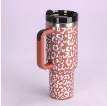 40 oz Becher mit Griff und Strohhalm, isoliert, auslaufsicher, Vakuum-Kaffeetasse aus Edelstahl mit Deckel, konischer Becher, Geschenke für Valentinsliebhaber, geeignet für Auto, Fitnessstudio, Büro, Reisen