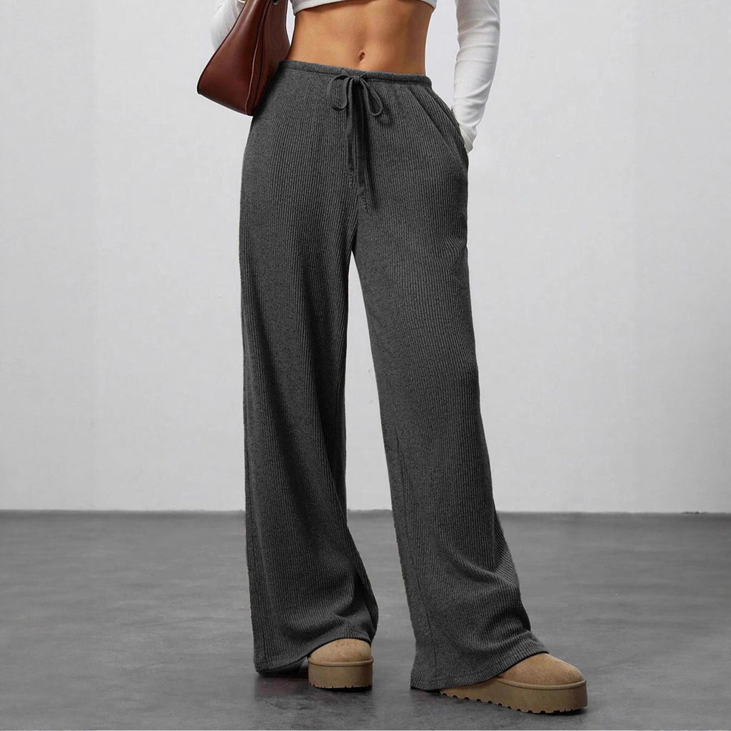 Damen einfarbige lässige gerade Hose