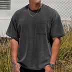 Sports Men's Round Neck Corduroy Casual T-shirt