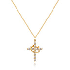 Modeschmuck Kreuz Voll Diamant Krone drehbare Halskette