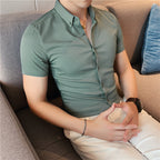 Dark Striped Short Sleeve Shirt