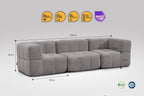 3 Teiliges Modulares Sofa – Grau
