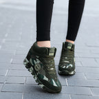 Damen Lässige Camouflage Erhöhende Sneaker