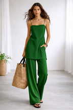 Damen Minimalistisches Jumpsuit-Set Einfarbig