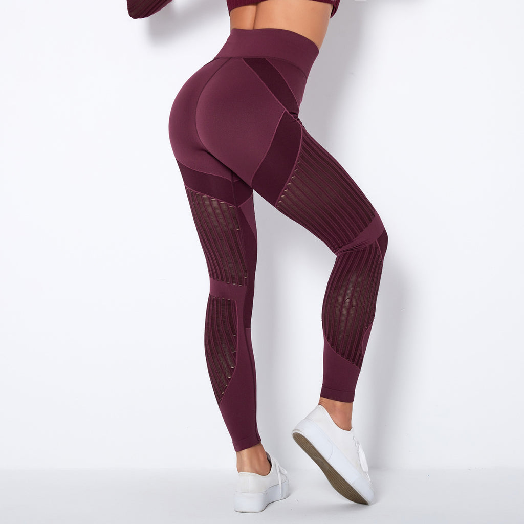 Legging de yoga moulant élastique push-up sans couture