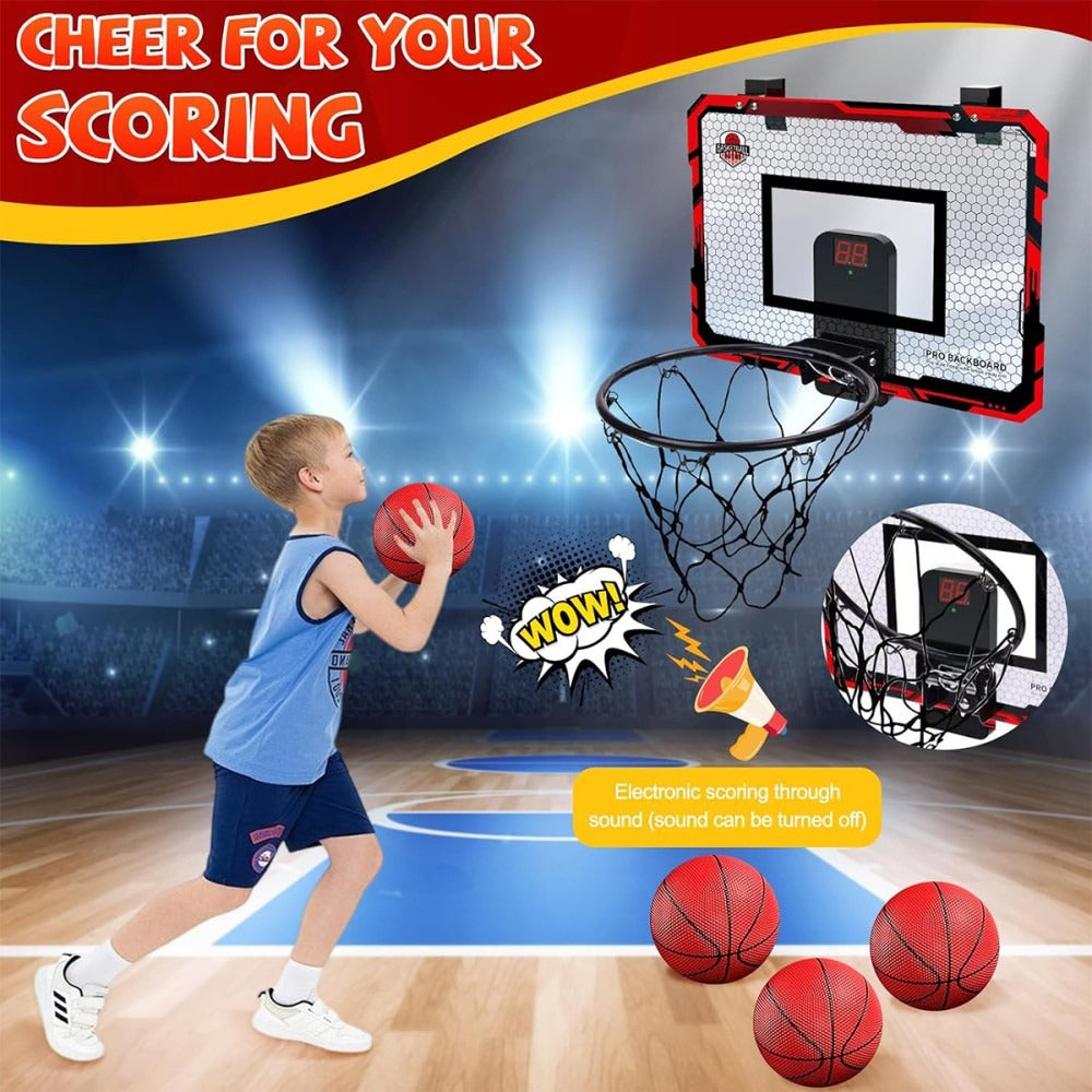 Indoor Basketball Hoop For Kids, Over The Door Mini Basketball Hoops With LED UK