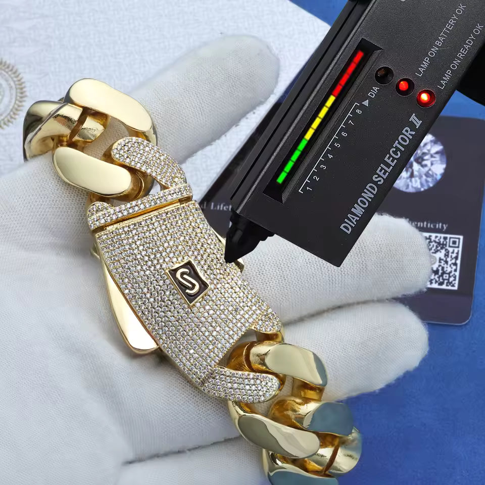 Kolye, 925 Ayar Gümüş, Buzlu, VVS Geçiş Pırlanta Test Tokası, 6/8/10 mm Zincir, GRA'lı İnce Takı, Stokta