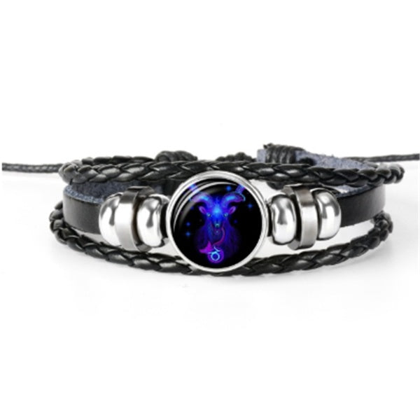 12 Sternzeichen Armband Leuchtendes geflochtenes Design Armband für Männer Frauen Kinder
