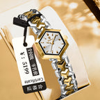 Damen Achteckige Quartz Uhr - Wasserdicht, Schlicht & Elegant