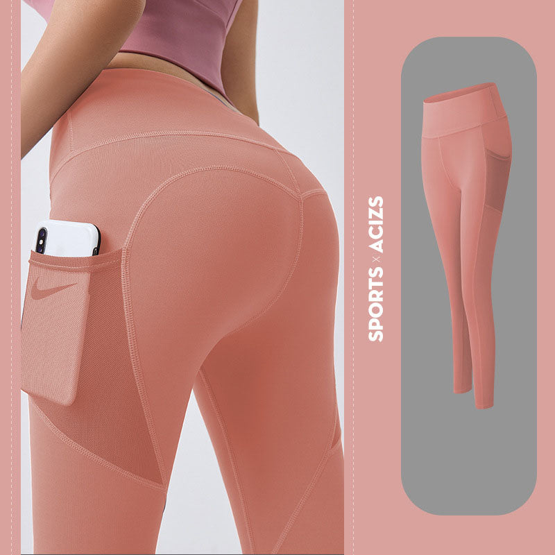 Legging de yoga pour femmes avec poche, leggings de sport, fitness, contrôle du ventre, collants de jogging pour femmes