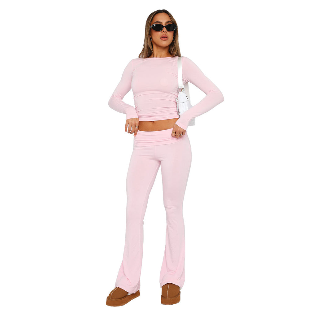 Mode féminine pantalon évasé taille basse