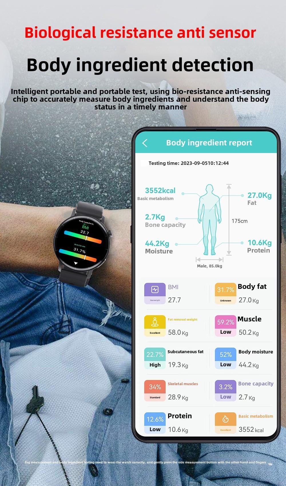 1,41-Zoll-Gesundheits-Smartwatch Fitness-Tracker mit Herzfrequenz-, Blutsauerstoff-, Blutdruck- und Schlafmonitor