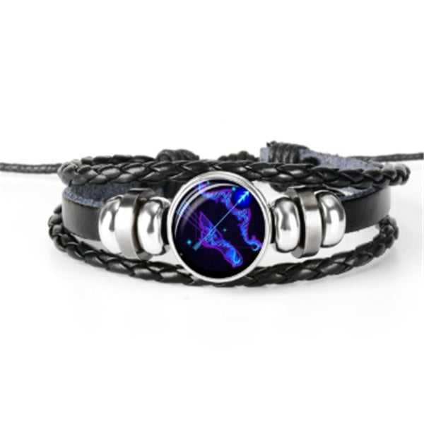 12 Sternzeichen Armband Leuchtendes geflochtenes Design Armband für Männer Frauen Kinder