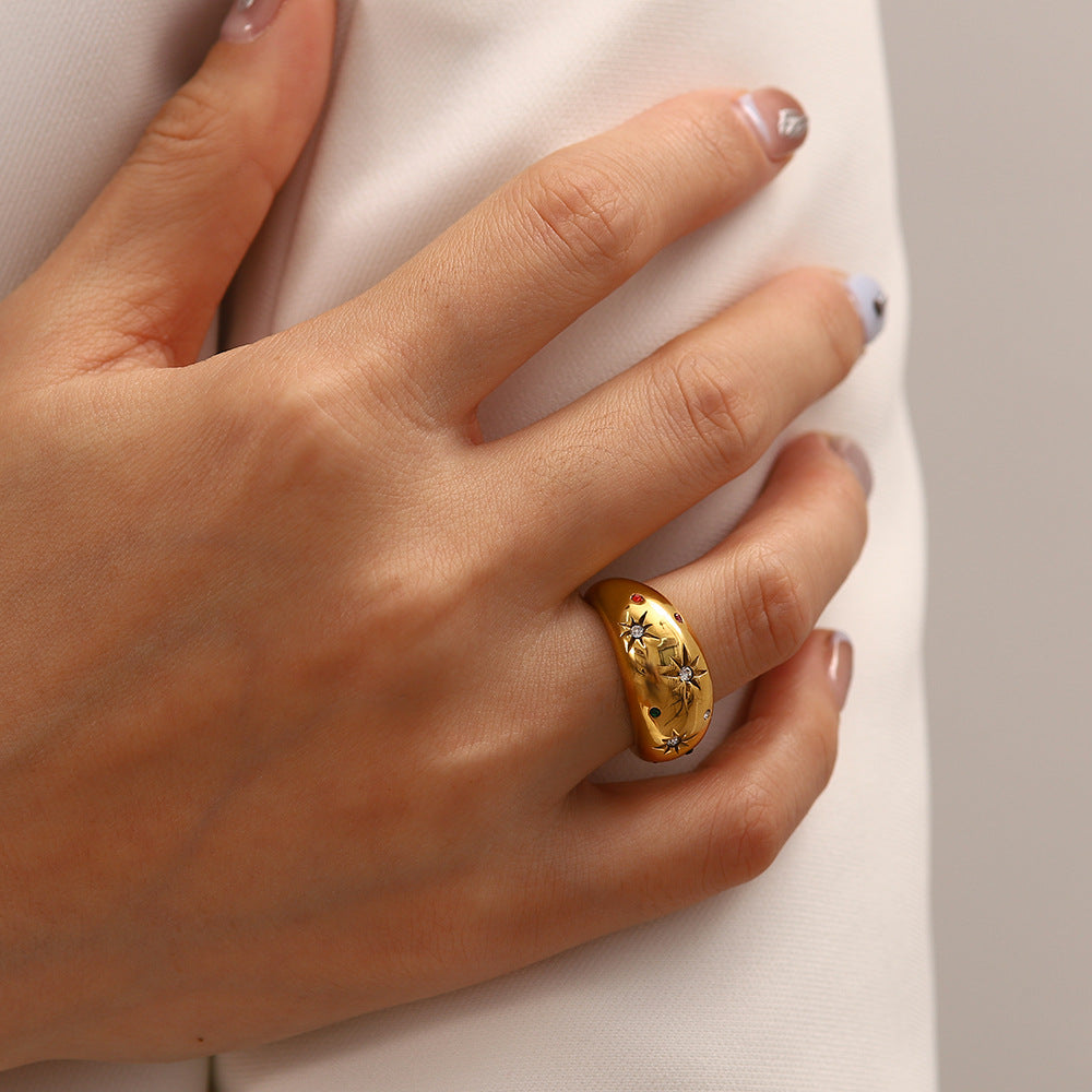 Hexagram zircon ring
