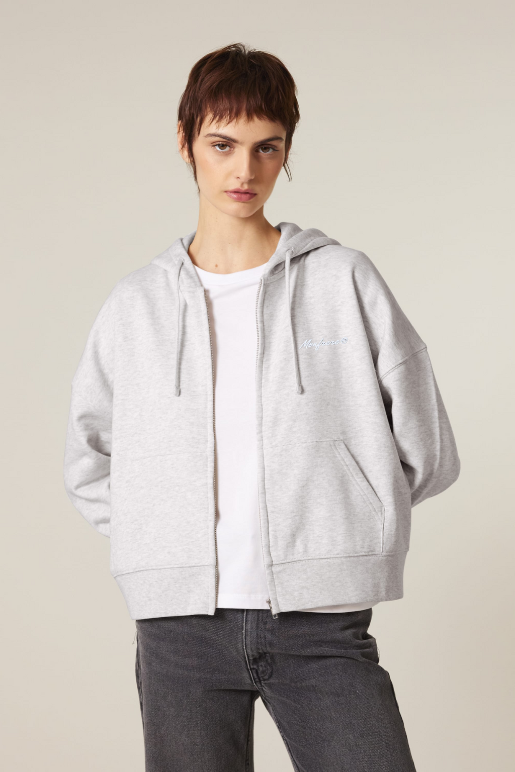 White Label Stick Damen-Reißverschluss-Kapuzenpullover-Sweatshirt