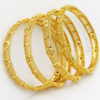 4-teiliges Armbandset aus Kupfer, Dubai, Damen, modisch, klassisch graviert, zum Öffnen