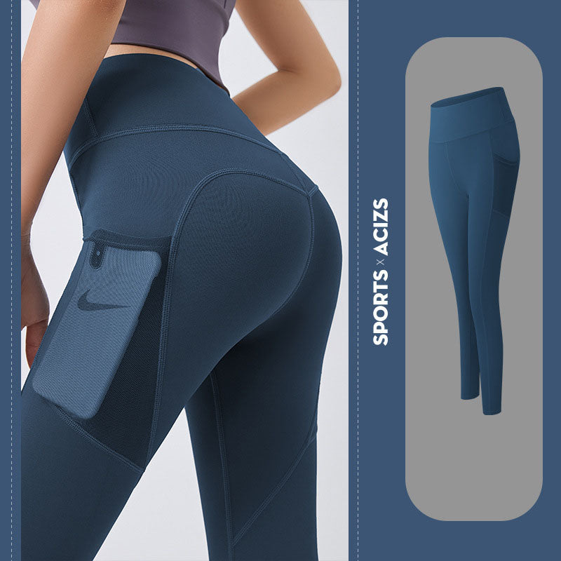 Legging de yoga pour femmes avec poche, leggings de sport, fitness, contrôle du ventre, collants de jogging pour femmes