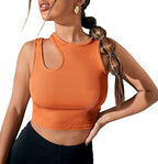 Damen Mode Ausgehöhltes Bauchfreies Top