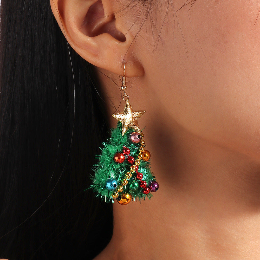 Nouvelles boucles d'oreilles sapin de Noël Boucles d'oreilles en feutre