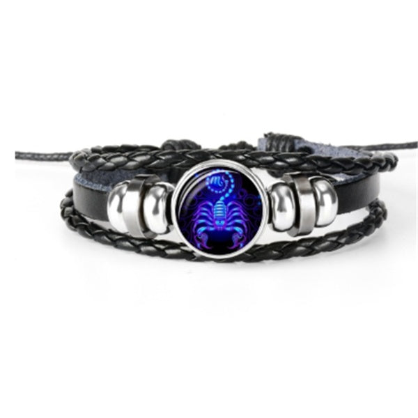 12 Sternzeichen Armband Leuchtendes geflochtenes Design Armband für Männer Frauen Kinder