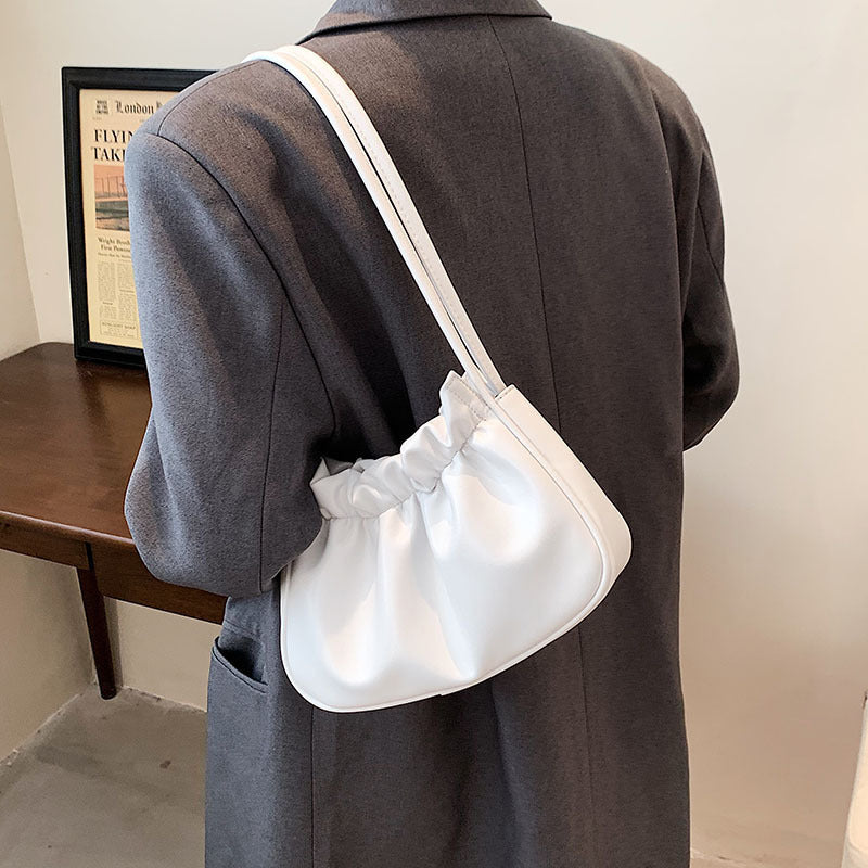 Sac Nuage Plissé à Une Épaule Simple et Tendance