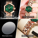 Damen Achteckige Quartz Uhr - Wasserdicht, Schlicht & Elegant