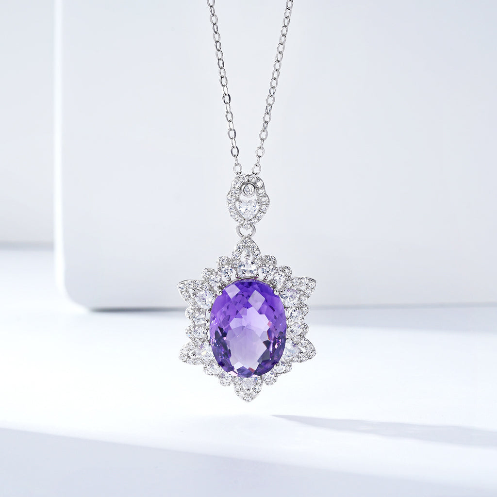 Collier améthyste naturelle femme argent 925