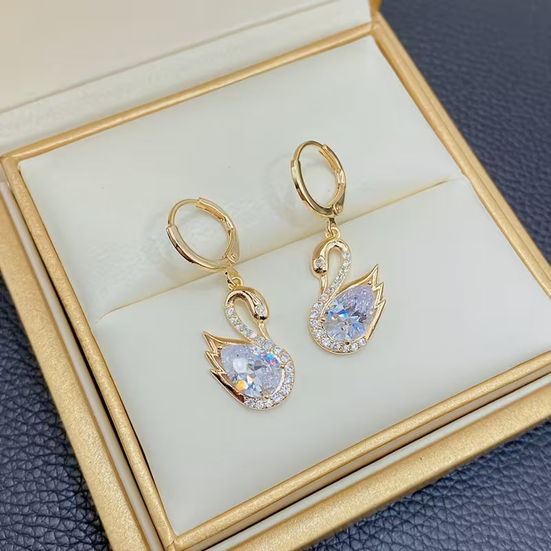 Boucles d'oreilles oiseau couronné de perles pour femmes - Bohème vintage