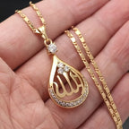 Islam Muslim Allah Quran Tropfenanhänger - 18K vergoldet,