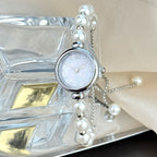 Perlenarmband Damen Quarzuhr Nischen-Leucht-Luxus-Design mit kleinem Zifferblatt und ausziehbarem, verstellbarem Band